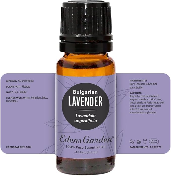 Edens Garden Lavender- Bulgarian Essential Oil- 100% Pure Premium Grade, Undiluted, Natural, Therapeutic, Aromatherapy, The Best for Diffuser, Skin, Humidifiers, Kid Safe 10 ml (.33 fl oz) EdensGarden