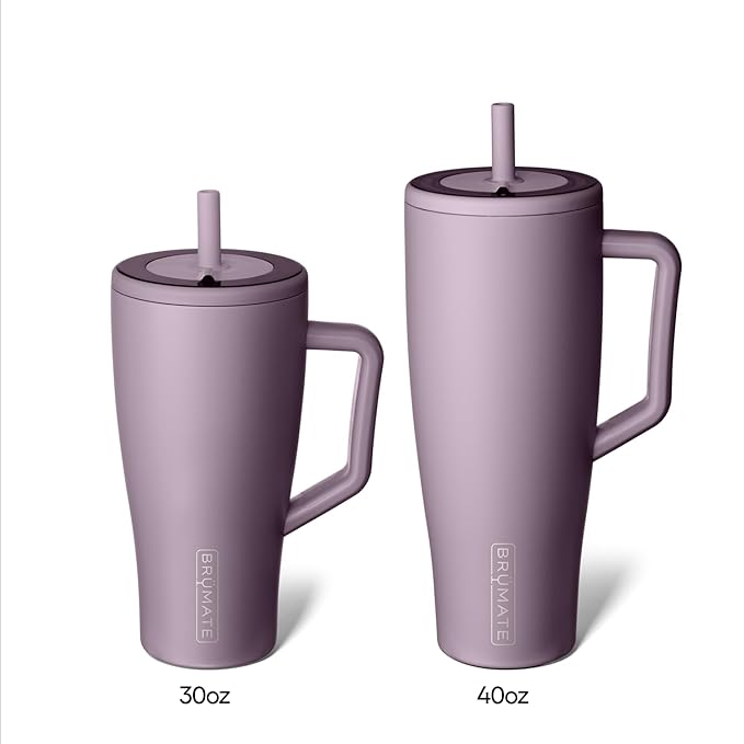 BrüMate Era 40 oz Tumbler with Handle and Straw | 100% Leakproof Insulated Water Bottle Tumbler with Lid and Flexible SoftSip Straw | Made of Stainless Steel | Cup Holder Friendly | 40oz (Lilac Dusk) - Bloomnest