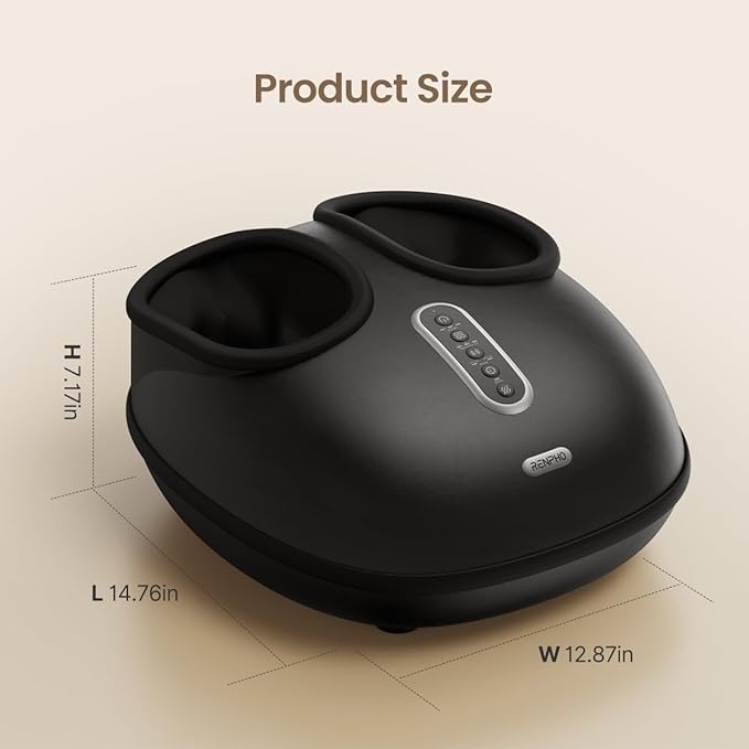 RENPHO Foot Massager with Heat [2025 Upgraded], Shiatsu Foot Massager for Plantar Fasciitis Relief, Feet Massager Neuropathy Pain Relief, Fits up to Size 12 Feet