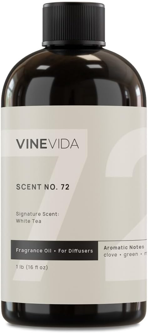 VINEVIDA White Tea Fragrance Oil for Cold Air Diffusers - 16 Fl Oz - Essential Oils for Diffuser Oil Refill & Air Freshener Room Spray - Bloomnest