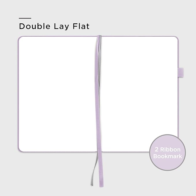 &And Per Se Blank Journal Notebook, 160 Pages, A5 5.7 x 8 inches 100 gsm Thick Paper Notebook Journals for Writing, Hardcover Notebook(1 Pack, Lavender) - Bloomnest