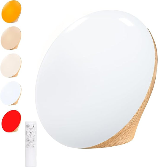 Light Therapy Lamp with 10000 Lux Sun Light & 670nm Red Night Light, Sleep Aid & Mood Boosting Lamp, 5 Color Temperatures, 5 Brightness Levels, 4 Timer Settings, Smart Touch & Remote Control - Bloomnest
