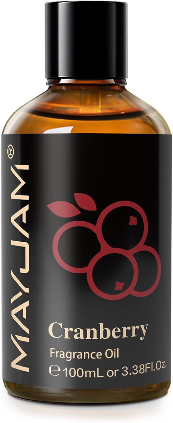 MAYJAM 100ML/3.38FL.OZ Cranberry Fragrance Oils with Glass Dropper, Essential Oils for Diffusers for Home, Long Lasting Scented Oils for Diffusers Soap Candle Making - Bloomnest