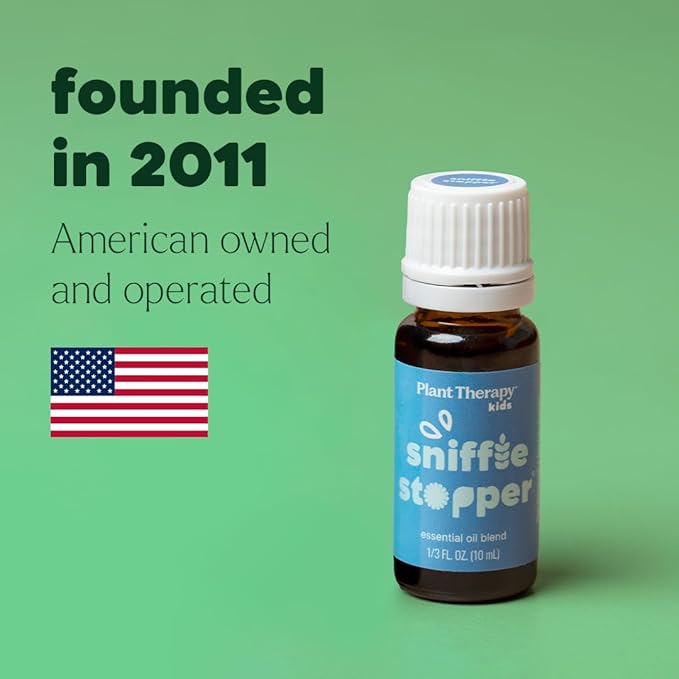 Plant Therapy Kids Sniffle Stopper Essential Oil Blend, 10 mL (1/3 oz), Respiratory Support Essential Oil Blend, Helps Clear Congestion, 100% Pure, Undiluted - Bloomnest
