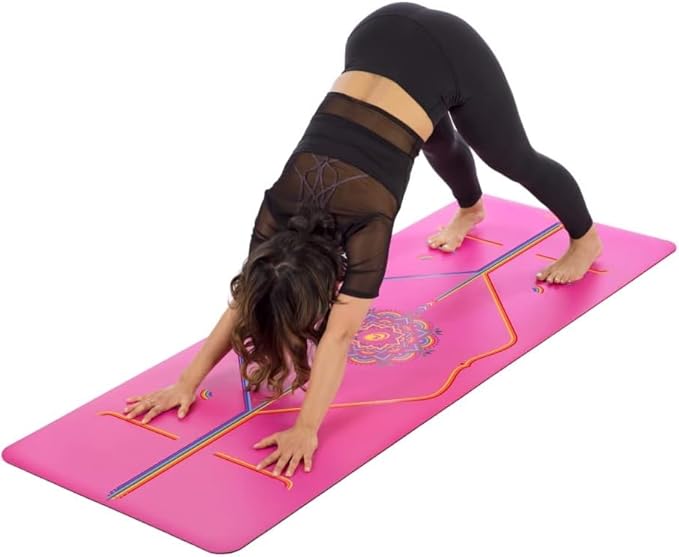 Liforme Travel Yoga mat – Patented Alignment System, Warrior-Like Grip, Non-Slip, Eco-Friendly, Ultra-Lightweight and Sweat Resistant, Made with Natural Rubber
