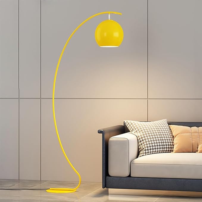 Nordic Yellow Fishing Floor Lamp Modern Family Living Room Bedroom Sofa Creative LED Decorative Standing Light (Z) - Bloomnest