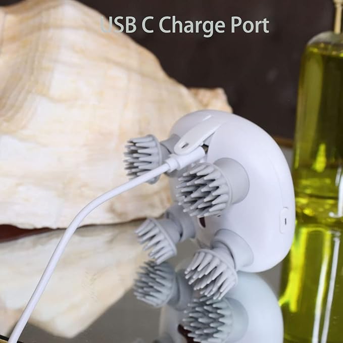 Portable Electric Mini Scalp Massager, Head Scratcher for Hair Growth, Deep Clean and Stress Relax, IPX7 Waterproof Rechargeable, Pets Massager HaoToningInc