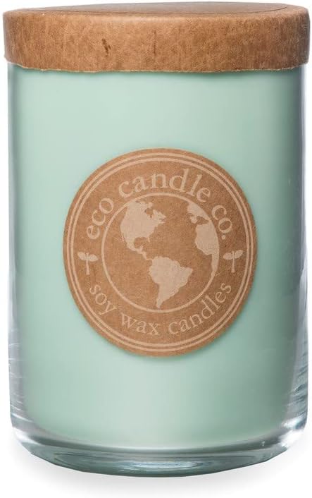 ECO CANDLE CO. Recycled Candle, Seagrass, 26 oz. - Scents of Coconut, Jasmine, Eucalyptus, Vetiver, Driftwood, & Seaweed - 100% Soy Wax, No Lead, Kraft Paper Label & Lid, Hand Made, Midwest Soybeans - Bloomnest