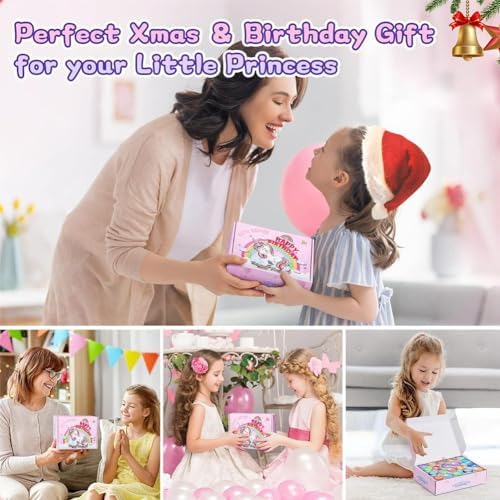 Kims Cosiart Unicorn Bath Bombs for Girls & Kids, 20 Pack Gift Set with Handmade Bath Bombs for Girls, Surprise Inside, Birthday & Christmas Gifts, Pink - Bloomnest