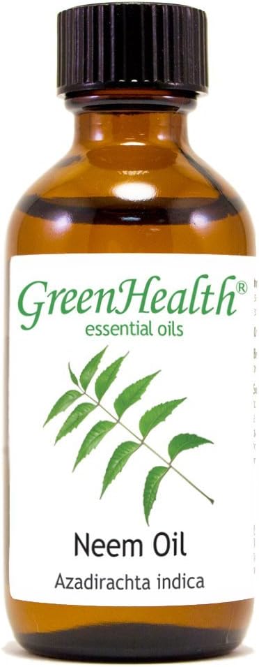 Neem Essential Oil – 2 fl oz (59 ml) Glass Bottle w/Cap – 100% Pure Essential Oil – GreenHealth