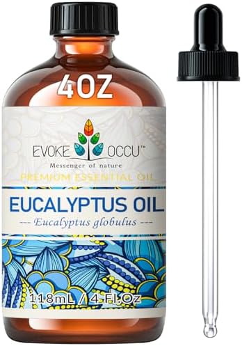 EVOKE OCCU Eucalyptus Essential Oil for Diffuser, Aromatherapy, Shower, Clear Breath, Add to Body Wash, Soap and Candle Making - 4 Fl Oz - Bloomnest
