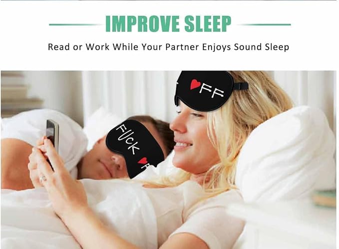Funny Phrase Sleep Eye Mask Fuck Off Men Women Sleep Mask with Adjustable Strap Eye Cover Eye Shade for Travel, Nap,Meditation - Bloomnest
