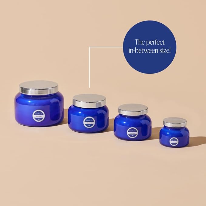 Capri Blue Volcano Scented Candles - Luxury Three Wick Candles for Home Scented with Tropical Fruit & Sugared Citrus - Soy Wax Blend - Large Blue Color (28 oz) - Bloomnest