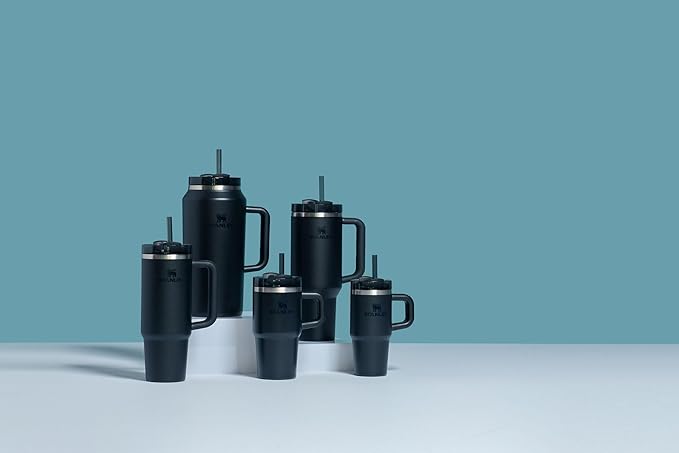 STANLEY Quencher H2.0 Tumbler with Handle and Straw 30 oz | Flowstate 3-Position Lid | Cup Holder Compatible for Travel | Insulated Stainless Steel Cup | BPA-Free | Black 2.0