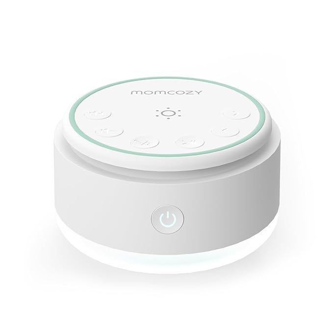 Momcozy Sound Machine for Baby | Portable White Noise Sound Machine for Sleep Rechargeable | 20 Sleep Sounds White Noise Machine with Nursery Night Light | Travel Sleep Sound Machine Battery Based - Bloomnest