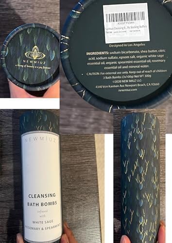 Sage Bath Bombs Spiritual Bath Energy Clearing Protection Shielding Smokeless Smudging Sage Rosemary and Spearmint Relaxation Stress Relief Spa Gift - Bloomnest
