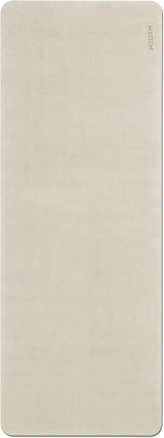 WeGym Yoga Mat, 4mm Cushioned Exercise Mat for Yoga, Pilates, Home Workouts - Anti Slip Polyurethane Suede Yoga Mat with Carrying Strap