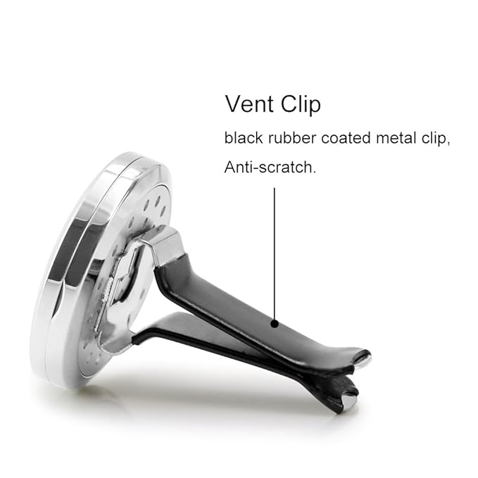 Car Air Freshener, 2PCS 30mm Car Aromatherapy Essential Oil Diffuser Stainless Steel Cars Diffuser with Vent Clip 12 Felt Pads - Bloomnest