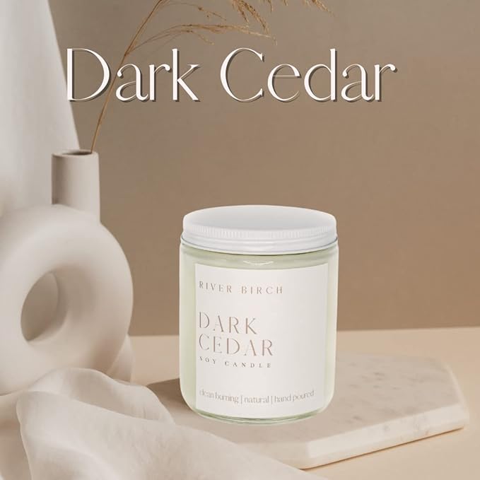 River Birch Candles Cedar Eucalyptus Scented Candle | Premium, All-Natural, Non-Toxic, Soy Candles | 8.5oz 40 Hr Burn Time | Cozy Relaxing Gifts for Home - Bloomnest