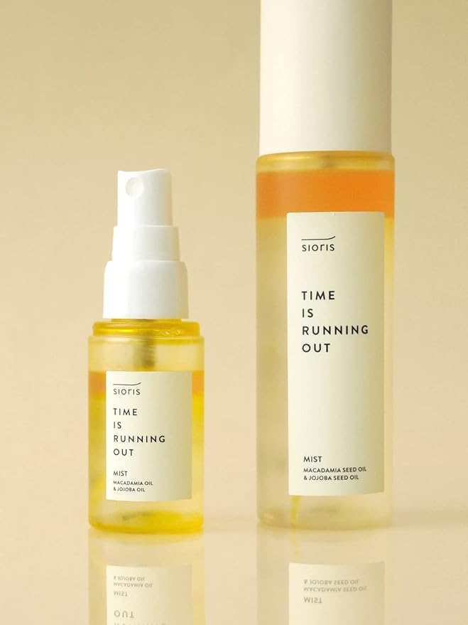 SIORIS Time Is Running Out mist 3.38 Fl oz, Organic and vegan face mist for Sensitive skin, jojoba oil for moisture lock, enriched citrus water rejuvenates, glass veil finish - Bloomnest