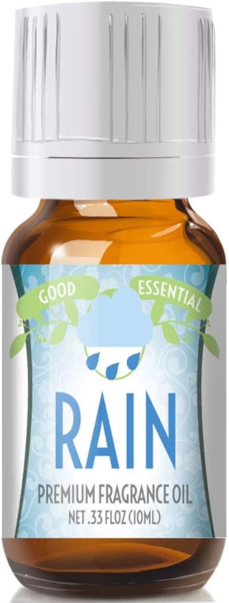 Good Essential Professional Rain Fragrance Oil (10ml/0.33 fl oz) for Diffuser, Candles, Soaps, Lotions, Perfume - Aromatherapy Rain Scented Oil GoodEssential