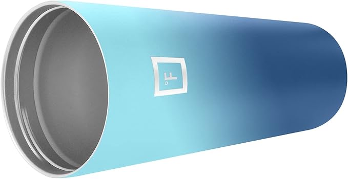 IRON °FLASK Classic Tumbler - Vacuum Insulated Stainless Steel Water Bottle, Double Walled, Drinking Cup, Insulated Travel Mug (Blue Waves, 32 oz Solid Lid)