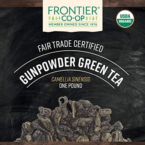 Frontier Co-op Organic Gunpowder Green Tea Leaves, 1-Pound Bulk, Smokey Green Tea, Maintains Freshness, Kosher, Fair Trade - Bloomnest