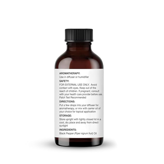Majestic Pure Black Pepper Essential Oil with Glass Dropper - 1 Fl Oz - 100% Pure and Natural Black Pepper Oil - Premium Grade Essential Oils for Diffuser, Aromatherapy, Soap and Candle Making - Bloomnest