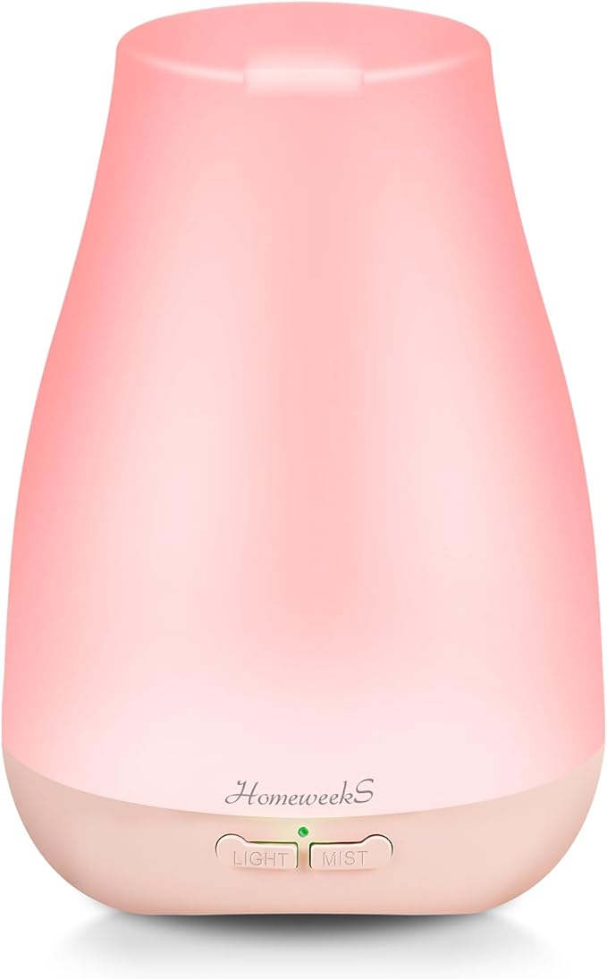 Homeweeks Diffusers, 100ml Colorful Essential Oil Diffuser with Adjustable Mist Mode,Auto Off Aroma for Bedroom/Office/Trip (100 ML 1 Pack) - Bloomnest