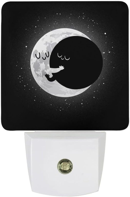Cute Lunar Eclipse Night Light, Plug into Wall Decor Nightlights for Bedroom, Bathroom, Hallway, Kitchen, with Dusk to Dawn Light Auto Sensors LED Night Lights for Boys Girls Women Men Room Gifts - Bloomnest