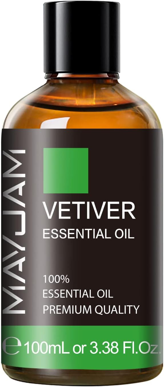 MAYJAM Premium Grade Vetiver Essential Oil - 100ML/3.38FL.OZ for Diffuser, Aromatherapy Oils for Candles, Soaps - Bloomnest