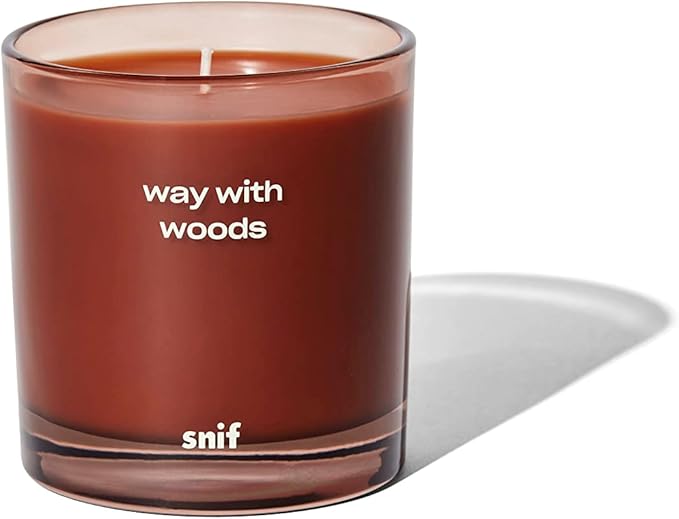 Way with Woods Luxury Scented Candle by Snif, Inviting and Crisp Scent, 200+ Hours, 100% Cotton Fiber Wicks, Soy Wax Blend, Non-Toxic, Vegan, 50 oz - Bloomnest
