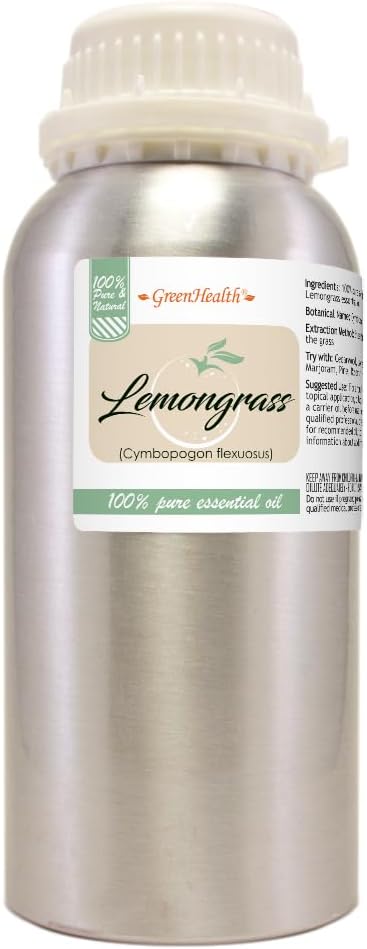 GreenHealth - Lemongrass Essential Oil - 16 fl oz - Aluminum Bottle - 100% Essential Oil - Bloomnest