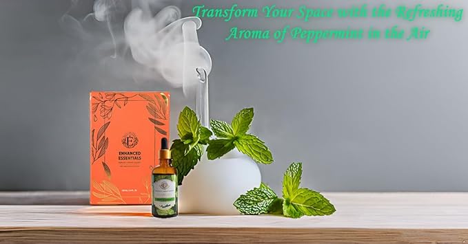 Luxurious Peppermint Essential Oil by Enhanced Essentials|Slow Distilled,Highly Concentrated & Pure Oils for Home,Diffusers,Skin & Hair Care,Aromatherapy|Ideal for Businesses|3.38 fl oz (100 ml) - Bloomnest