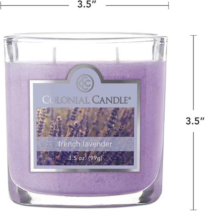 Colonial Candle French Lavender Scented Jar Candle, 2 Wick, 3.5 oz, Mottled Wax Candle - Bloomnest
