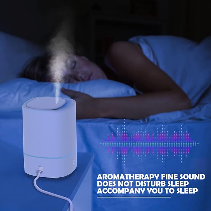 Essential Oil Diffusers for Home with USB Cord, 150ml Aroma Humidifier for Office, Water Shortage Protection, 7 Color LED Lights White Scent Mist Dorm Room Essentials Aromatherapy Ultrasonic - Bloomnest
