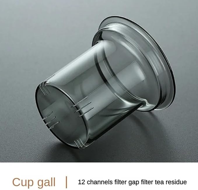 SHUWEICAO-Glass Tea Cup with Infuser and Lid, 17oz/500ml Hand-blown Borosilicate Glass Tea Mugs for Loose Leaf Tea. Gifts for Men(Classic)