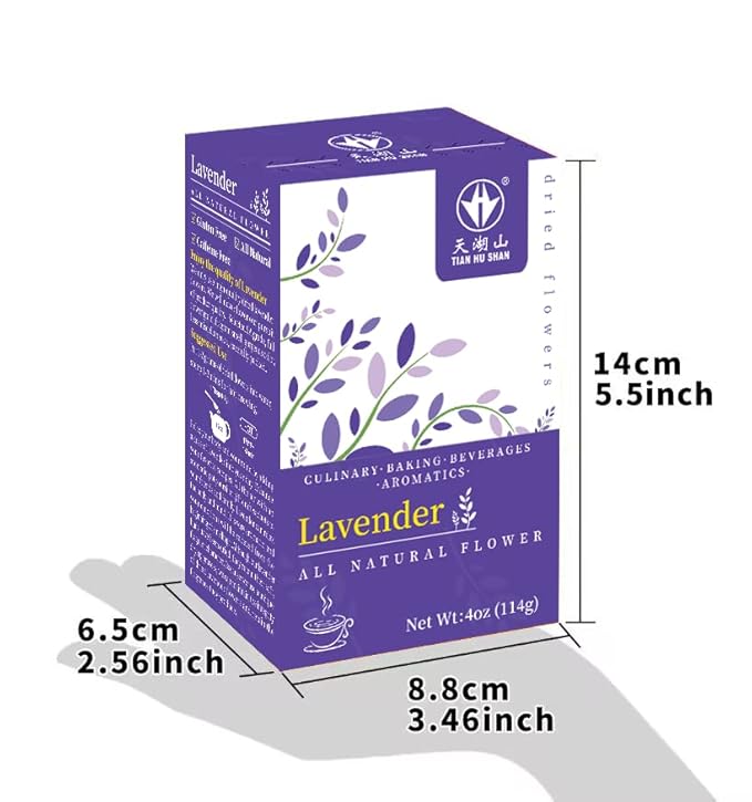 TIAN HU SHAN Dried Lavender Flower Buds, Culinary Food Grade for Baking, Fresh Fragrance, 4 Ounce, Caffeine Free Suger Free Vegan Herbal Tea, Packing in Bulks - Bloomnest