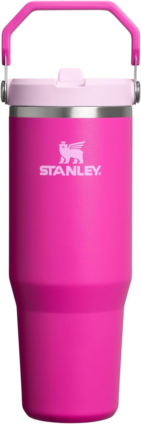 STANLEY IceFlow 2.0 Flip Straw Tumbler with Handle 30 oz | Twist On Lid and Flip Up Straw | Leak Resistant Water Bottle | Insulated Stainless Steel | BPA-Free | Violet Blossom - Bloomnest