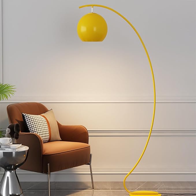 Nordic Yellow Fishing Floor Lamp Modern Family Living Room Bedroom Sofa Creative LED Decorative Standing Light (Z) - Bloomnest