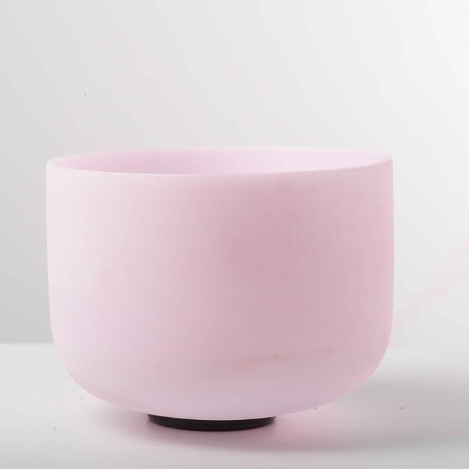 Hye-eun Gemstone Morganite Fusion Crystal Singing Bowl 432hz Heart Chakra 8 inch F Note Sound Bowl with Bag Rubber Mallet and O-Ring - Bloomnest