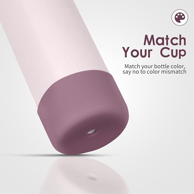 2PCS Silicone Water Bottle Boot, Compatible with Owala 24oz 32oz 40oz, Protective Anti-Scratch & Anti-Dent No Noise Sleeve Cover for FreeSip/Twist/Flip Water Bottles (Mauve, 32oz) BKBY