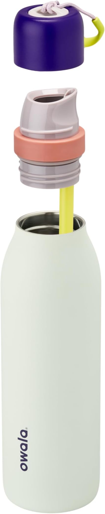Owala FreeSip Twist Insulated Stainless Steel Water Bottle with Straw for Sports and Travel, BPA-Free, 18-oz, Purple/Mint (Minty Horizon) Owala