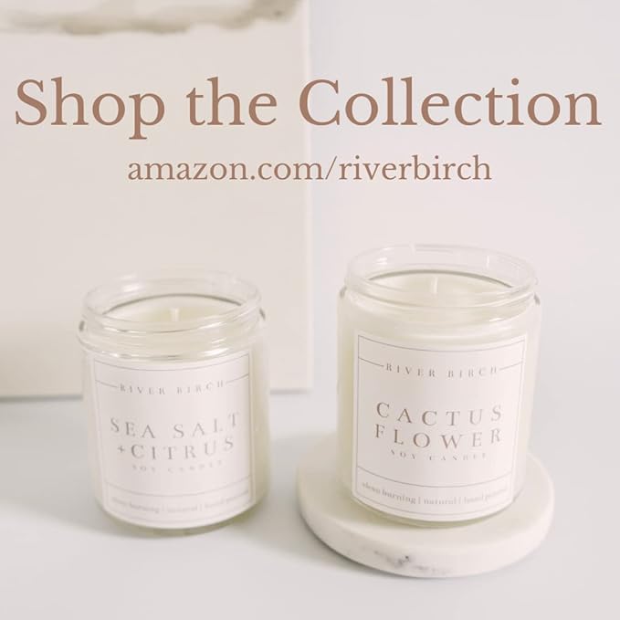 River Birch Candles Cactus Flower Scented Candle | Premium, All-Natural, Non-Toxic, Soy Candles | 8.5oz 40 Hr Burn Time | Cozy Relaxing Gifts for Home - Bloomnest