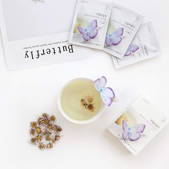 KKOKDAM Korean Tea Gift Set – 6 Flavor Butterfly Tea Bag Sampler – Elegant Box for Tea Lovers - Perfect as Unique Gifts - Bloomnest