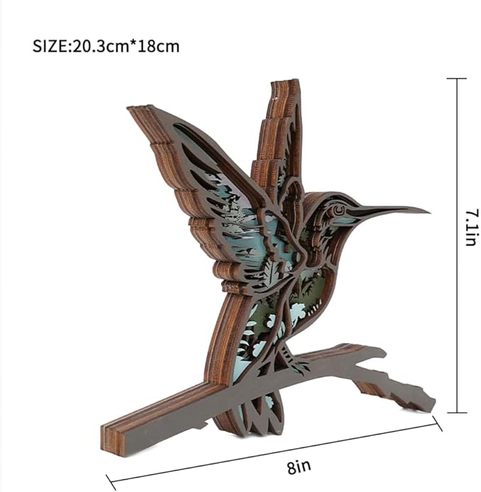 3D Wooden Animal Carving Multi-Color LED Night Light, Wood Carving Light, Modern Home Decoration, Decorative Tables, Cabinets, Living Rooms, Bedrooms, Offices, Farmhouses, Bookshelves, Perfect Gifts - Bloomnest