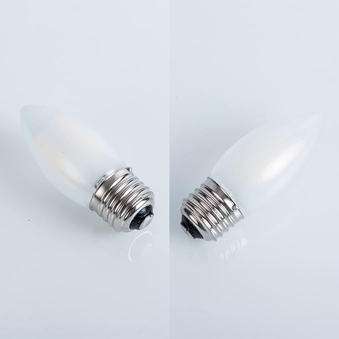 E26 Candelabra Bulb Frosted Medium Base 2700K Warm White Equivalent 25 Watt Light Bulbs, B11 Dimmable LED 2W Chandelier Candle Light for Decorative, 6 Pack - Bloomnest