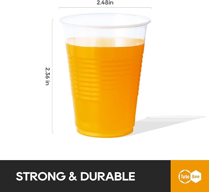 Turbo Bee 500 Pack 9oz Disposable Plastic Cups,Heat-Resistant & Food Safe Drinking Cups for Hot/Cold Beverages, Perfect for Schools, Offices, Events & Commercial Use - Bloomnest