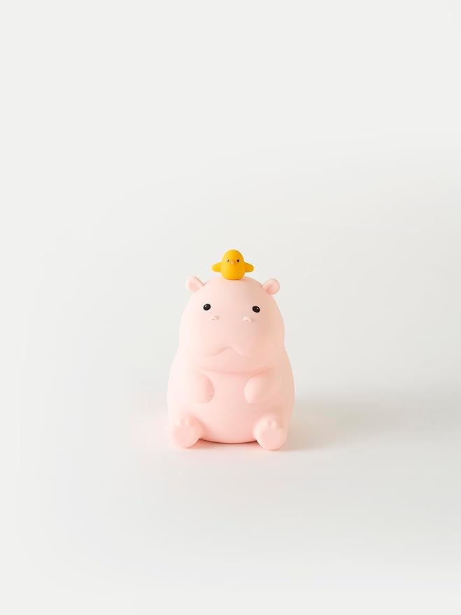 Cute Hippo Night Light, Animal Lamp, Food Grade Silicone, Rechargeable, 2 Level Dimmable, Squishy Nursery Nightlight for Desk Decor, Funny Gifts Stuff for Boys Girls Baby, White Elephant Gifts - Bloomnest