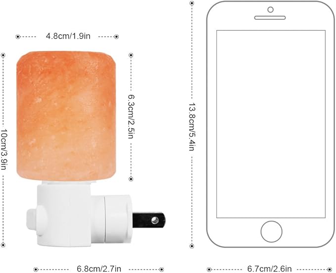 Syntus 2 Pack Himalayan Salt Lamp Natural Crystal Salt Light Glow Hand Carved Night Lights Wall Light, UL Listed Plug for Lighting, Decoration and Air Purifying - Bloomnest